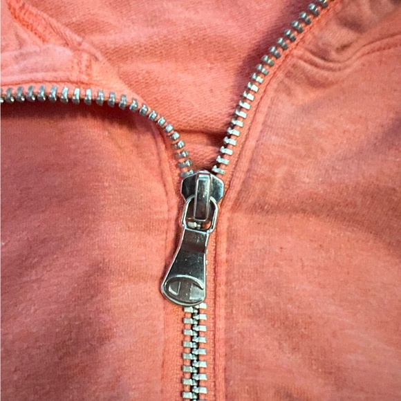 Champion Hoodie Full Zip Up Women’s “Elite”Ruched Slimming Front Sz Med in Coral - Picture 2 of 4